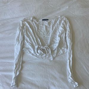 Brandy Melville | White Wrap Top